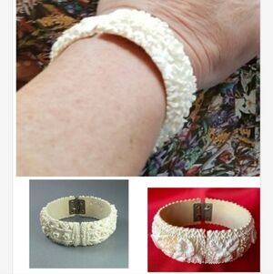 Vintage carved‎ celluloid bracelet